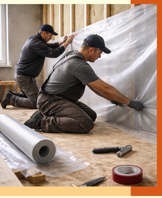 Монтаж пароизоляции в Кумертау от 2552 руб. — установка и укладка под ключ | ТепломастерКра