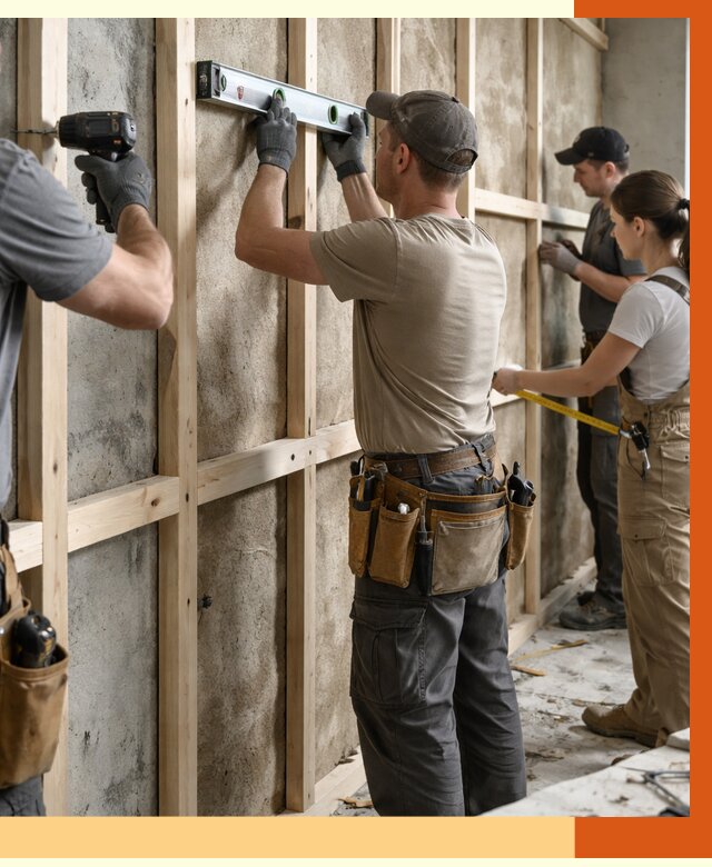 Монтаж обрешетки под утепление в Кумертау от 1174 руб/м² | Заказать у ТепломастерКра