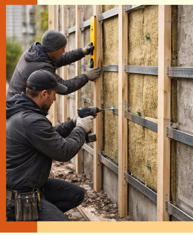 Монтаж обрешетки под утепление зданий и квартир в Кумертау